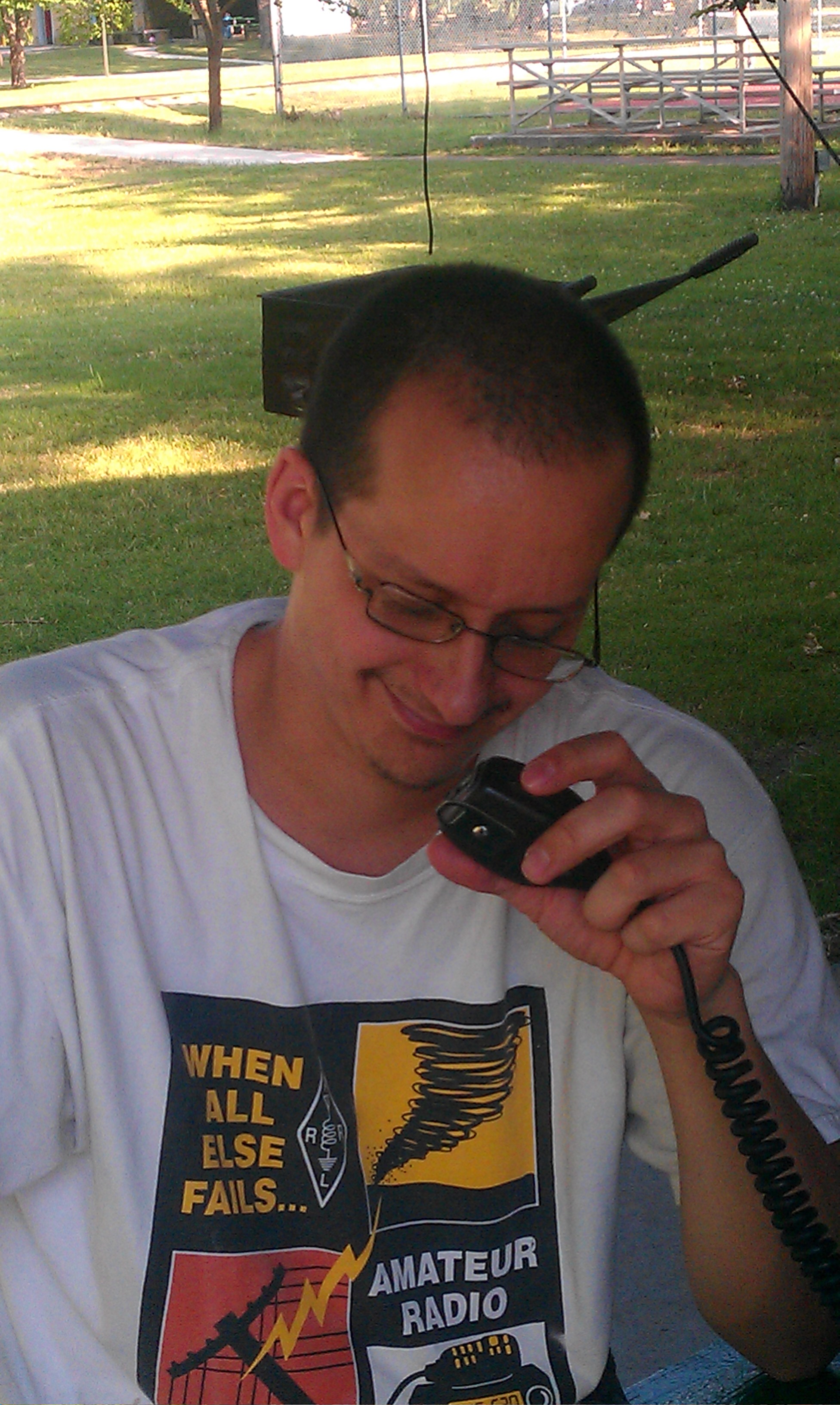 Lee working SSB at Field Day